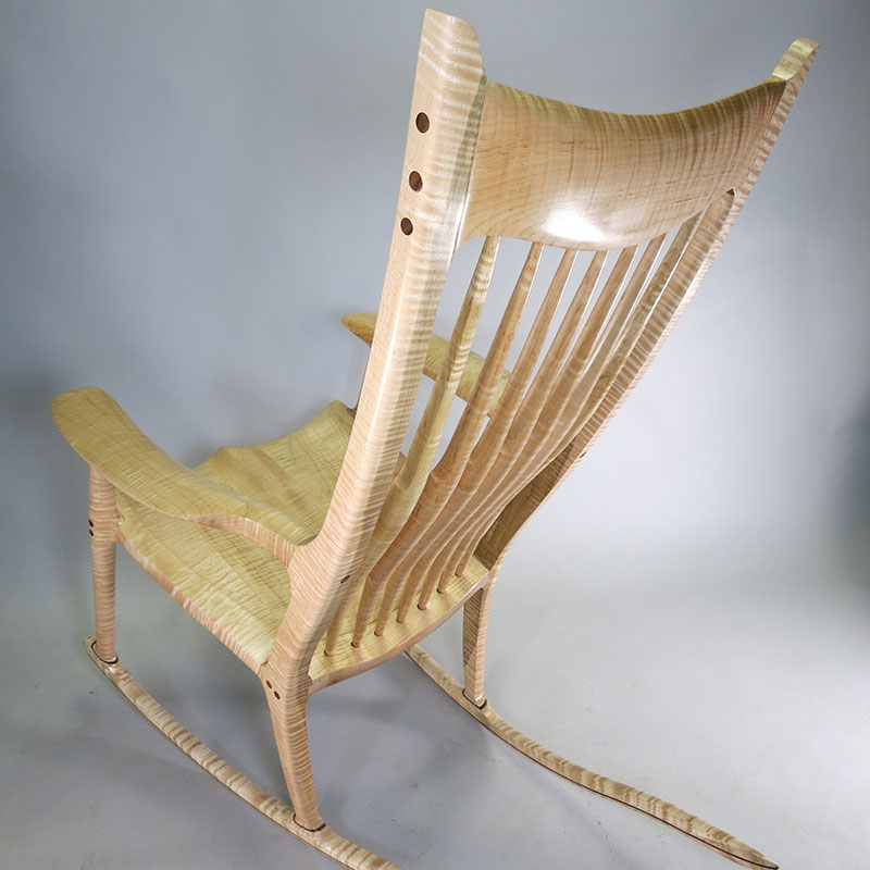 Tiger-stripe Curly Maple Rocking Chair
