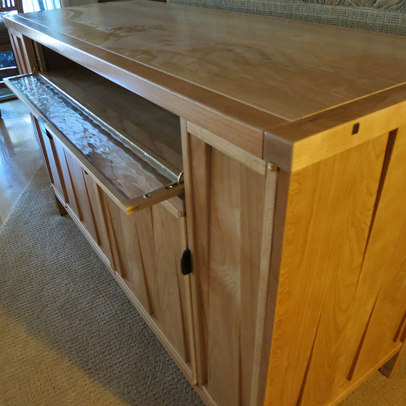 American Cherry Entertainment Console with Greene and Greene design features